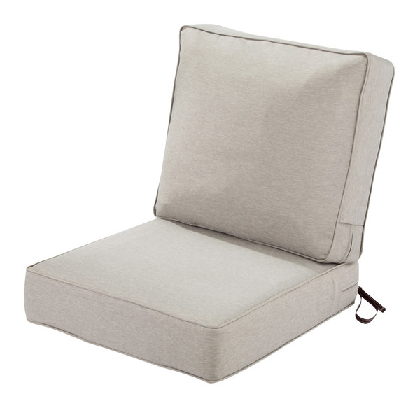 Classic Accessories Montlake FadeSafe Patio Lounge Chair Cushion Set, 23 x 45 Inch, Heather Grey 62-105-011003-SET